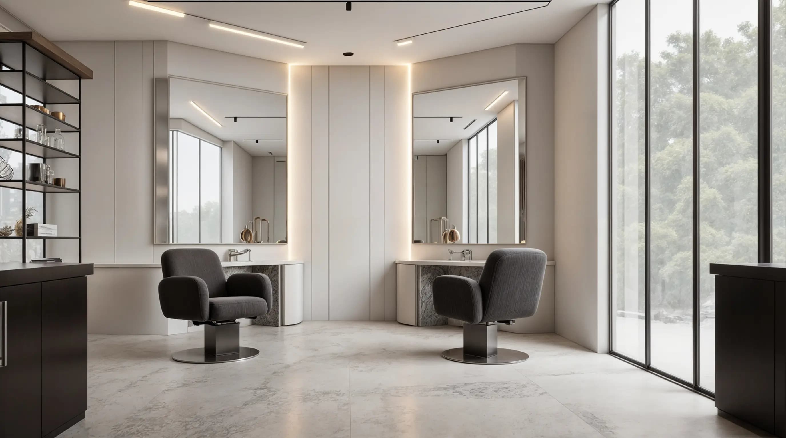 Salon and Barbershop in Light Tones